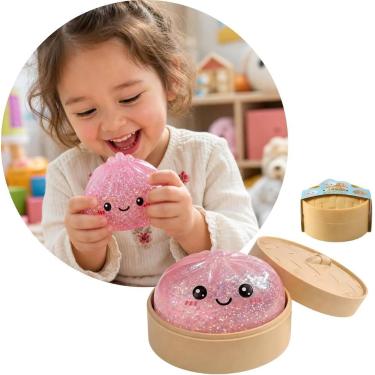 Imagem de Brinquedo Antiestresse Squishy Pãozinho Dumpling com Glitter (Multicol