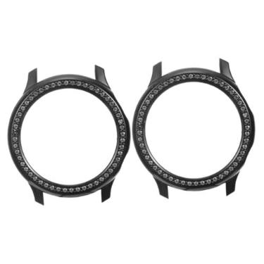 Imagem de Veemoon 2 Unidades caixa de relógio anti queda Anti-queda concha de relógio de cristal cintilante capas para smartwatches protetor de relógio de diamante assistir acessórios