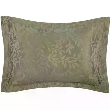 Imagem de Fronha Blend Veludo Jardim Poliéster 50x70cm 1 Peça Verde Altenburg para Cama Casal