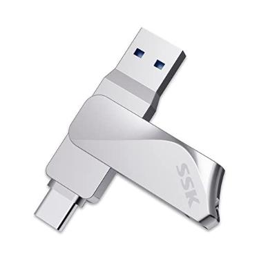 Imagem de SSK Flash Drive USB C de 256 GB até 200MB/s Dual Drive 2 em 1 OTG USB A 3.2 Geração 1 + Pen Drive Tipo C, Thunderbolt Pendrive Velocidade de Transferência Photo Stick para Telefones/Tablets/Mac