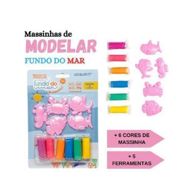 Imagem de Kit Massinha de Modelar Fundo do Mar + Ferramentas Blister C/ 6 Unidad