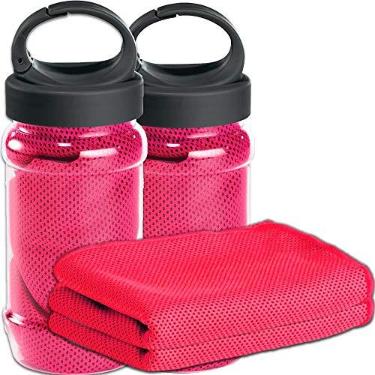 Imagem de Kit 2x Toalha Esportiva Gelada Refrescante TopGet Rosa