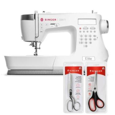 Imagem de Kit Máquina de Costura CE677 + Tesoura 10" Tecido e Tesoura Multiuso P