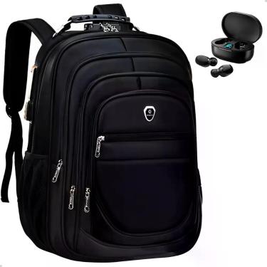 Imagem de Kit Mochila Grande Executiva Espaço Notebook + Fone de Ouvido Bluetoot