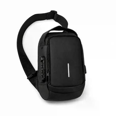 Imagem de Bolsa Shoulder Bag Antifurto com Trava Senha Entrada USB e Alça Ajustá