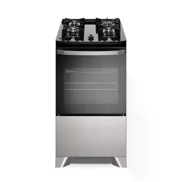 Imagem de Fogão 4 bocas Electrolux Cinza Efficient Mesa Vidro, Tripla Chama e Pe