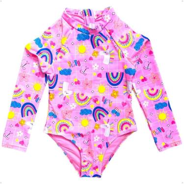 Imagem de Maiô Meninas Manga Longa Infantil Bebe Com Proteção Uv50 Maio - ANJ MO