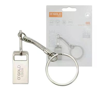 Imagem de Pendrive PNM-66 128GB USB-A Mini Metálico com Chaveiro Prata A'Gold