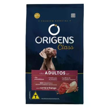 Imagem de Ração Origens Class para Cães Adultos Sabor Carne e Frango 20 kg - Adi