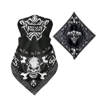 Imagem de Bandana Retrô De Caveira Punk Para Motociclistas, Cobertura Facial Res