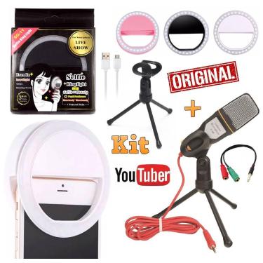 Imagem de Kit Microfone de Mesa Condensador Profissional Para Pc Celular Univers