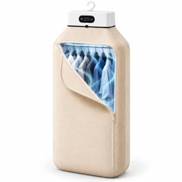 Imagem de Secador de Roupas Elétrico Portátil 600W Bivolt Dobrável | Circulação de Ar 360°, Timer Programável, Painel Touch, Cabideiro Interno, Funcionamento Silencioso