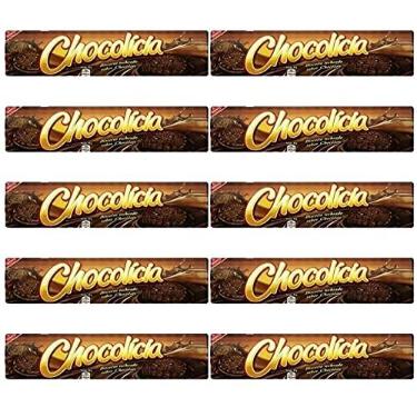Imagem de Kit C/10 Unidades Biscoito Chocolícia Recheado Chocolate