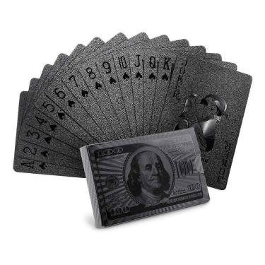 Imagem de Baralho Fosco Preto jogos Carteado mesa Poker Truco Buraco - NOVO SECU
