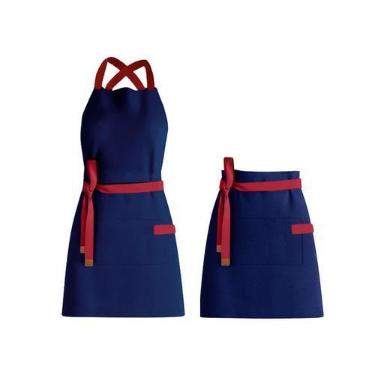 Imagem de Avental Azul Vermelho Cintura Barista Chef Cozinha Unissex - CASACHA