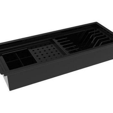 Imagem de Escorredor Embutido Calha Inox Úmida Pintado Preto 50cm - HZ