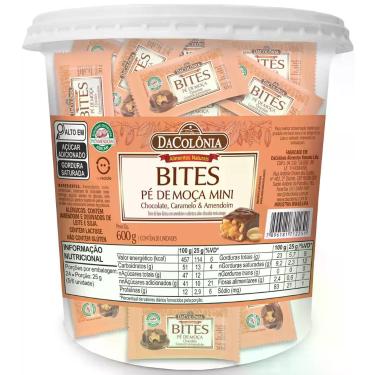 Imagem de Bites Pote Pé de Moça Com Cobertura Chocolate 600g DaColônia