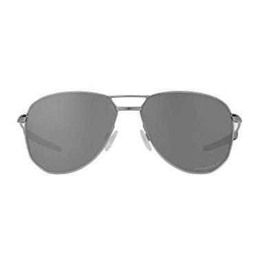 Imagem de Oakley Óculos de sol masculino OO6050 Contrail TI Aviator, Cetim cromado/Prizm preto polarizado, 57 mm