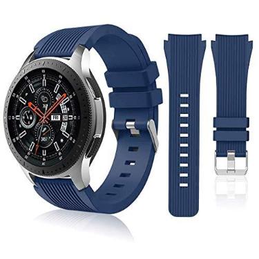 Imagem de HSWAI Pulseira esportiva masculina e feminina compatível com Samsung Galaxy Watch de 46 mm/Gear S3 Frontier, clássica/Galaxy Watch 3 de 45 mm, 22 mm