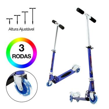 Imagem de Patinete Super Heróis Avengers 3 Rodas Ajuste de Altura Azul - DM Radi