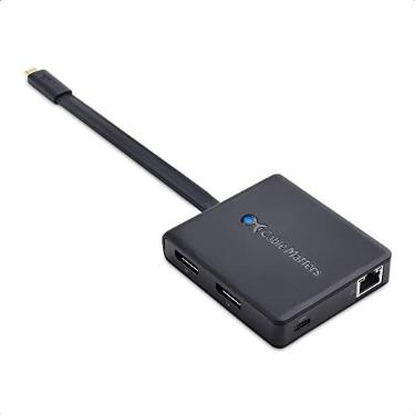 Imagem de Cable Matters Hub USB C para monitor duplo (base USBC) com duas portas de exibição 4K, 2 portas USB 2.0, Ethernet e carregamento de 60 W – Thunderbolt 4/USB4/Thunderbolt 3 compatível com Windows e