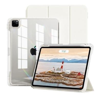 Imagem de GKABXY Capa para iPad Pro 12,9 polegadas 2022/2021/2020 (6ª/5ª/4ª geração) | Capa traseira transparente removível 2 em 1 | Suporte para Apple Pencil 2 e suporte de carregamento | Função hibernar
