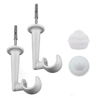 Imagem de Suporte de Teto para Varão Kit com Ponteiras Bola 19MM Branco Bella Arte