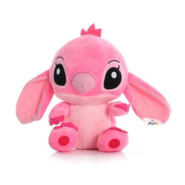 Imagem de Ursinho De Pelúcia Angel Desenho Lilo Rosa Stitch Pelúcia Kids 20cm - 