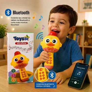 Imagem de Microfone Infantil Recarregável com Bluetooth, Músicas, Histórias - To