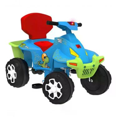 Imagem de Quadriciclo Infantil de Passeio e Pedal Smart Quad com Haste Direcionável Azul Brinquedos Bandeirante