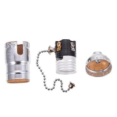 Imagem de Angoily Zíper Interruptor Candelabro Vintage Luminária LED Lâmpadas Pretas E27 Base Da Lâmpada Cabeceira E27 Parafuso Lâmpada Soquete Adaptador De Luz Suporte Da Lâmpada Faixas De Chão De