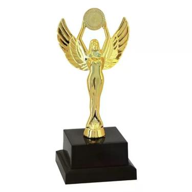 Imagem de Troféu Vitória Vencedor 600050 Honra ao Mérito 18cm Dourado para Premiações com Base Quadrada