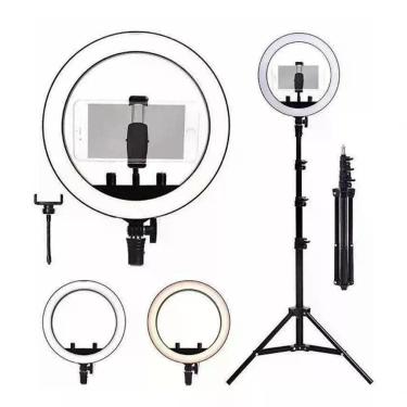 Imagem de Luminária Led Ring Light Tripe Suporte Celular