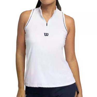 Imagem de Regata Wilson Tour Zip Tank Branco, GG