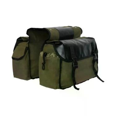 Imagem de Alforje para motocicleta, bolsa de bagagem à prova d'água de lona para