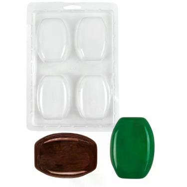 Imagem de 10 Forma Simples Molde Formato Sabonete Barra P/chocolate - San Felipo