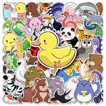 Imagem de Pacote de adesivos Cute Animal, 50 peças, decalque de vinil de desenho