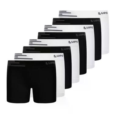 Imagem de Kit 8 Cueca Boxer Infantil Box Microfibra Sem Costura Lupo - P, Preto 