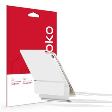 Imagem de skoko Conjunto completo 3 em 1 película branca fosca e película fosca transparente para iPad Air 11 polegadas M3 M4 2026 2025 Magic Keyboard Top/Bottom/Palm Rest & Around/Hinge Set