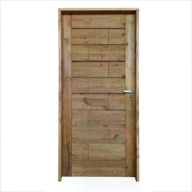 Imagem de Kit Porta de Madeira Maciça 215x97cm Batente 20cm Ekos Abertura Esquer