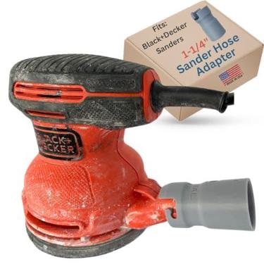 Imagem de Adaptador de mangueira a vácuo compatível com lixadeira orbital aleatória BLACK+DECKER de 12,7 cm BDERO100 BDERO600 BDERO200AEV BDEQS300 e coletor redutor de poeira de mangueira úmida a seco de 3,5 cm