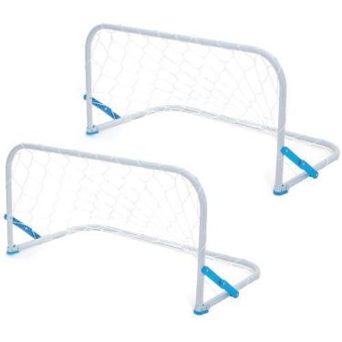Imagem de Golzinho Futebol (par) Mini Gol Trave Aço Com Rede 90cm - Mep Kids