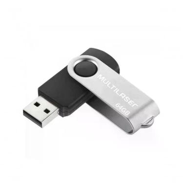 Imagem de Pen Drive Twist PD590 64GB para Armazenamento Rápido de Arquivos, Músicas e Vídeos Preto Multilaser
