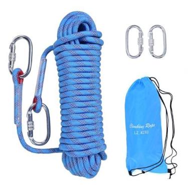 Imagem de LZ.MZXU Corda de escalada, corda de rapel estática de 12 mm, azul, 10 m