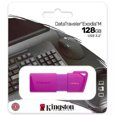 Imagem de Pendrive Kingston Exodia m 128GB USB 3.2 Leitura Até 100MB-s Roxo