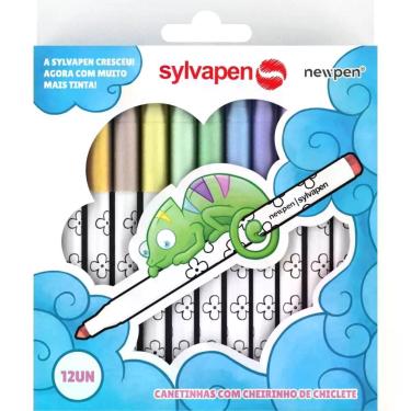 Imagem de Caneta Hidrografica Sylvapen 12 Cores Perfumadas Estojo - Newpen