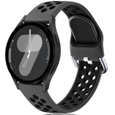 Imagem de Lerobo Pulseira masculina para Galaxy Watch 7 compatível com Samsung Galaxy Watch 6 5 4 de 40 mm e 44 mm/Galaxy Watch 6 Classic de 47 mm e 43 mm/Watch 4 Classic/Watch 5 Pro de 45 mm, preta