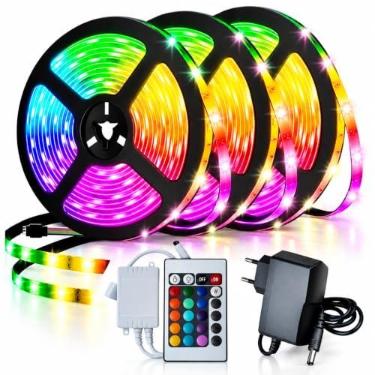 Imagem de Fita Led 5Metros RGB 5050 IP65 - Kit Completo Controle E Fonte (5 METROS, RGB - COLORIDA)