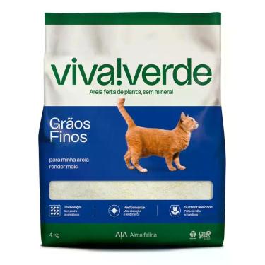 Imagem de Areia Sanitária Viva Verde Para Gatos Limpeza Plena 4kg