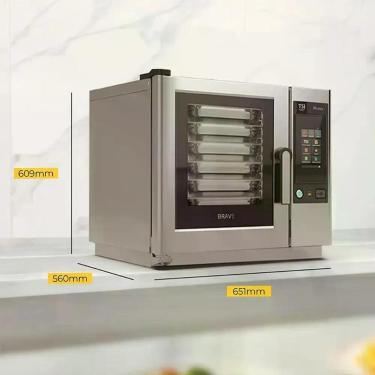 Imagem de Forno Industrial Elétrico Combinado Prática TSI Brave Mono 920391 em Aço Inox para 6 Gns com Convecção Inox 220V